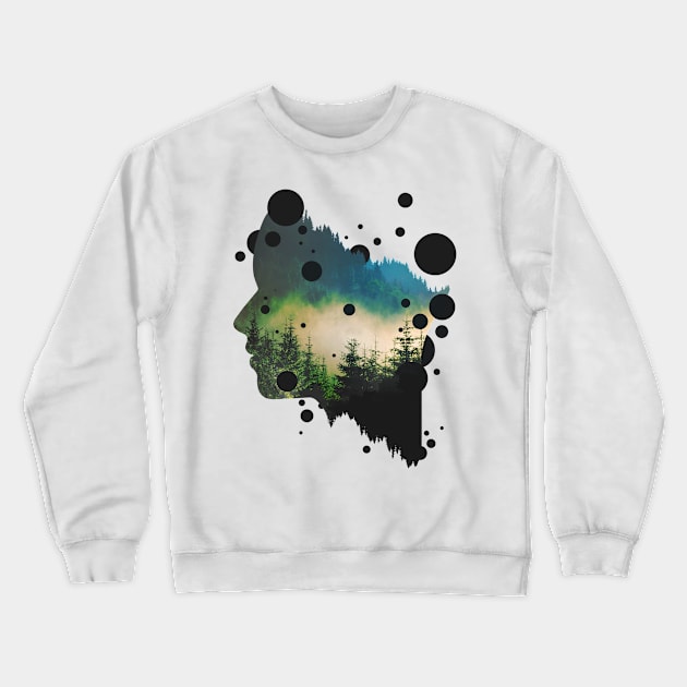 Face Of The Forest Crewneck Sweatshirt by Sitchko